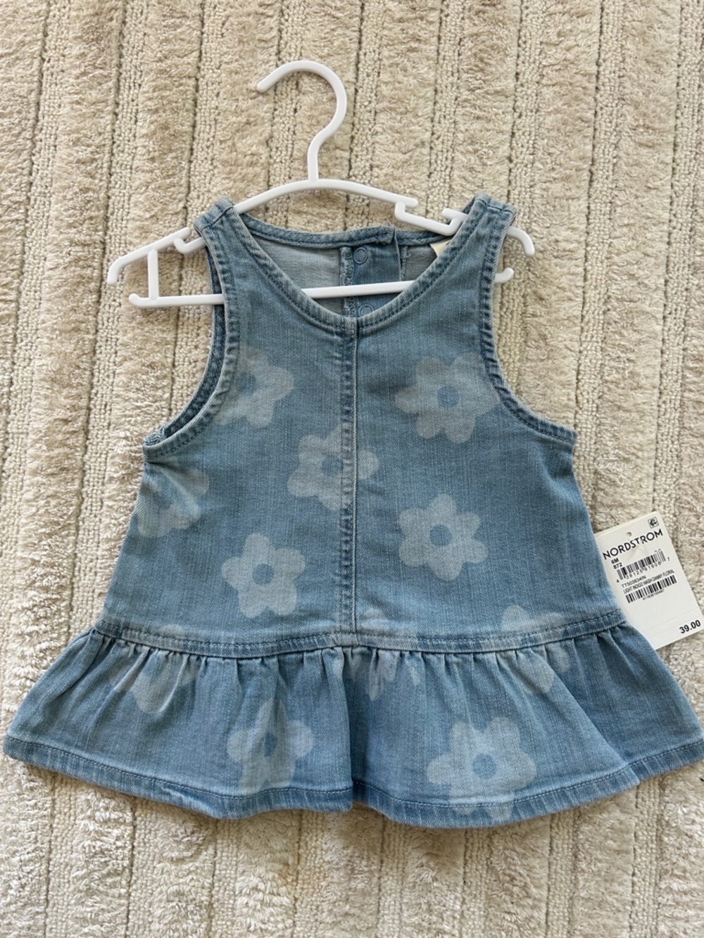 Tucker + Tate Light Blue Floral Denim Peplum Dress